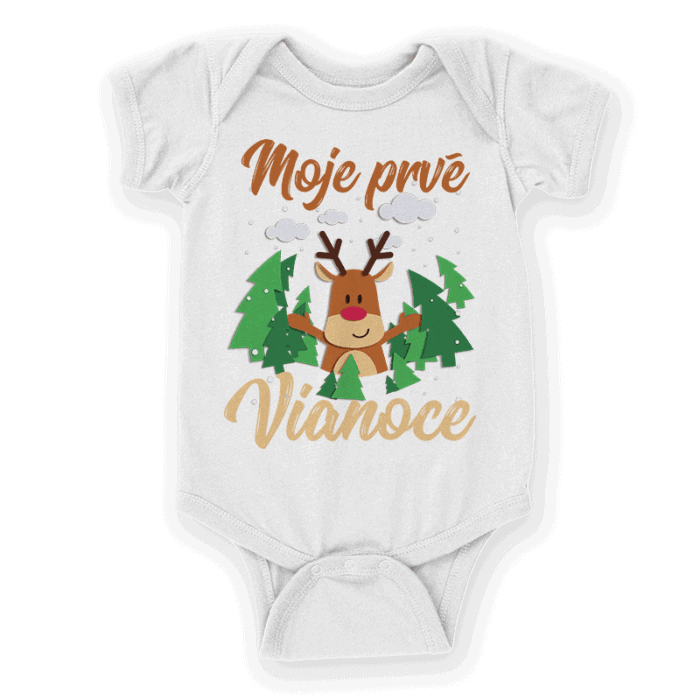 dojcenske body pre chlapca-moje prve vianoce so sobom a stromami