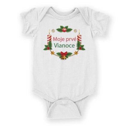 Detske body s potlacou na vianoce-Vianocne body so svieckami