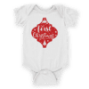 detske body s potlacou first christmas s emblemom