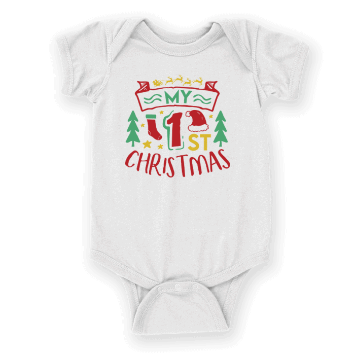 detske body s potlacou my first christmas s palicami