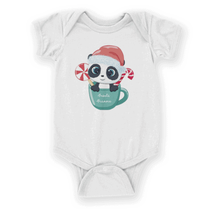detske body s potlacou panda vesele vianoce